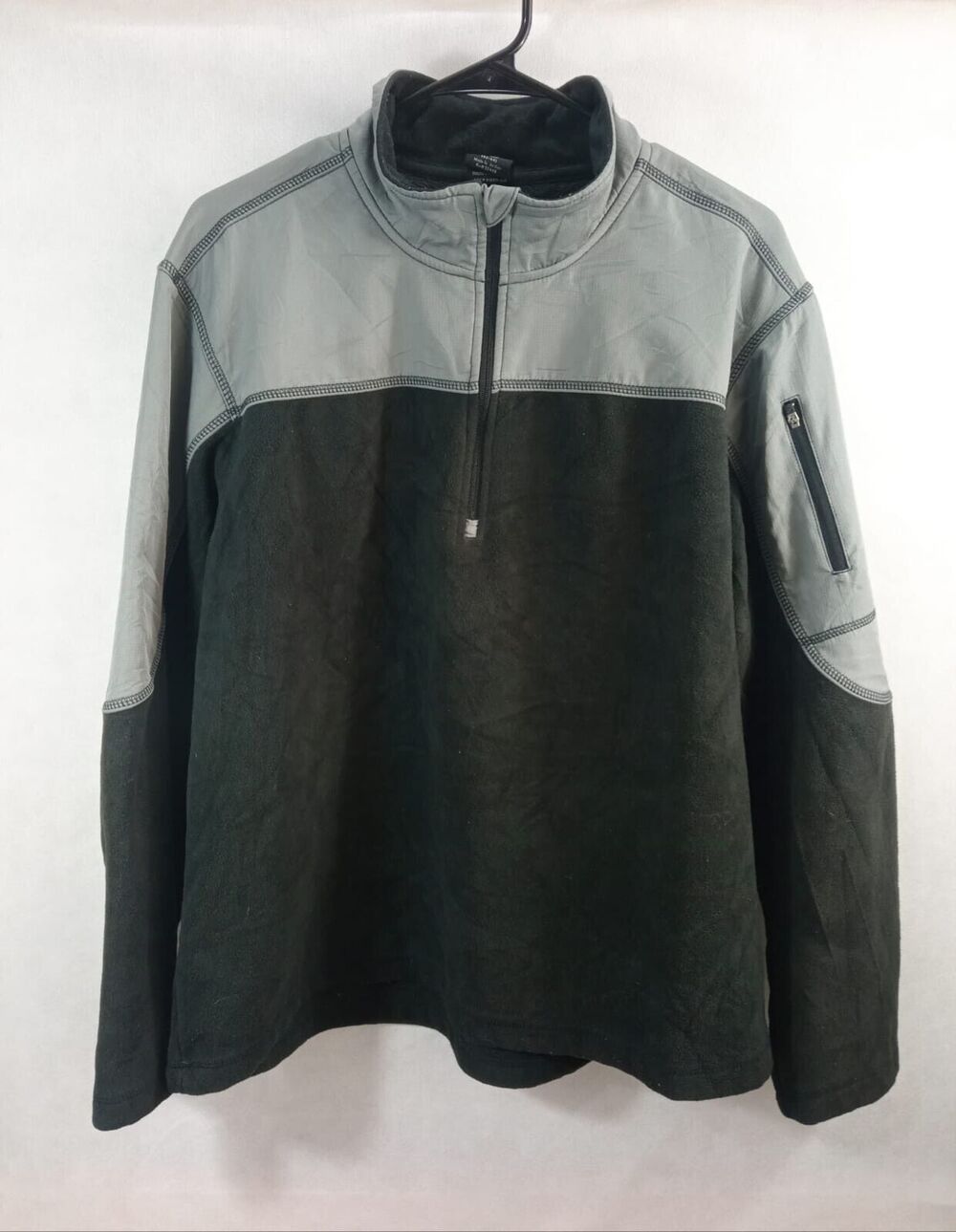 Starter Men's Track Jacket Y2K Polar Black Gray 1/4 Zip Pockets Logo Size Large